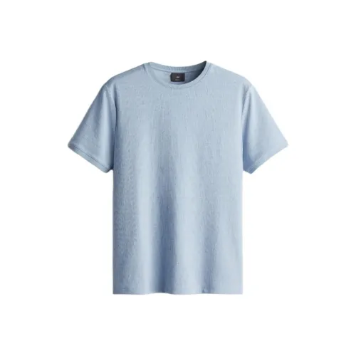 H&M Светло-синие Мужские T-рубашки