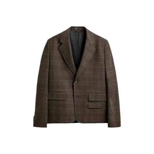 ZARA Коричневый Мужской Деловые костюмы