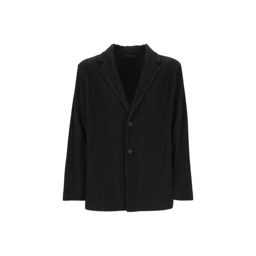 Homme Plissé Issey Miyake Бизнес-костюм Пальто Мужской Черный