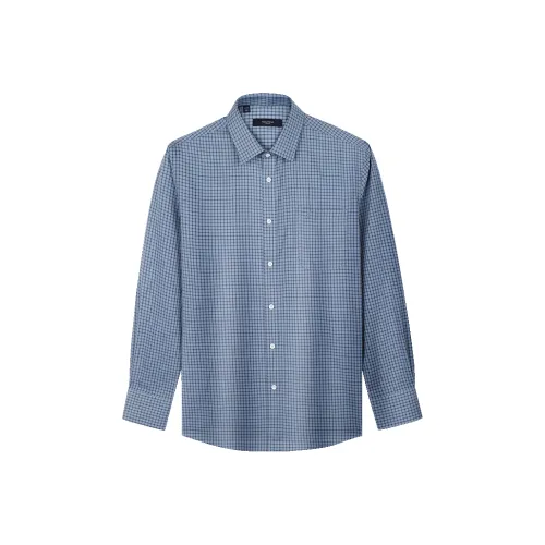 NAUTICA TAILORED Рубашка Мужская Серо-Синяя Клетка