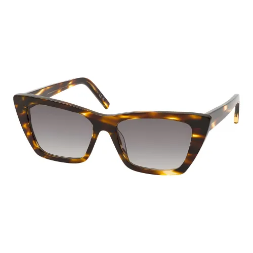 SAINT LAURENT Ацетат Нерегулярная форма Солнцезащитные очки Женские Коричневый