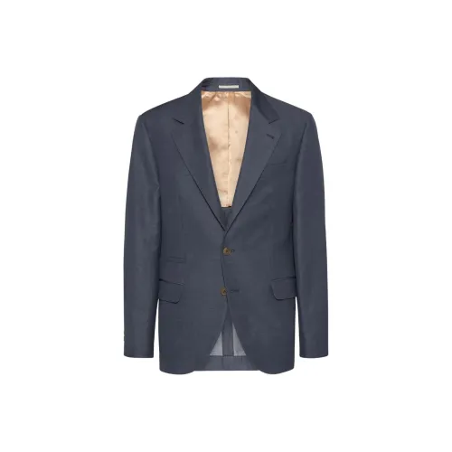 BRUNELLO CUCINELLI SS24 Бизнес-костюм Пальто Мужской Угольный Серый