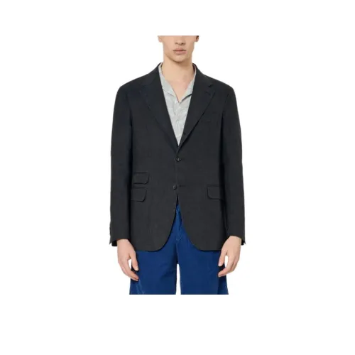 Massimo Alba SS24 Бизнес-костюм Пальто Мужской Выстиранный Черный