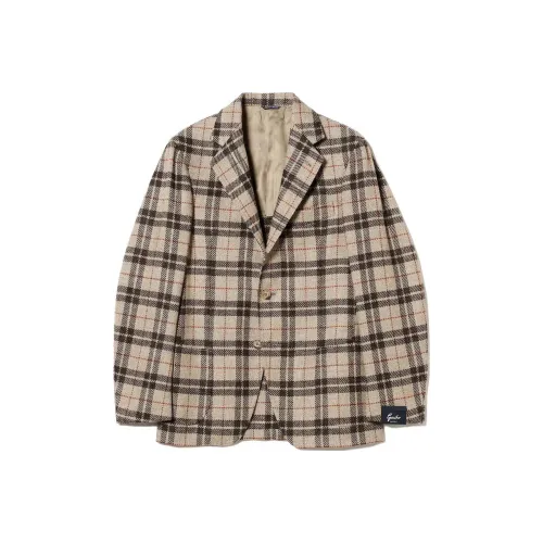 BEAMS Бизнес-костюм мужской коричневый