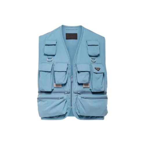 PRADA Blue Men's Gilets PRADA Синий Мужской Жилеты