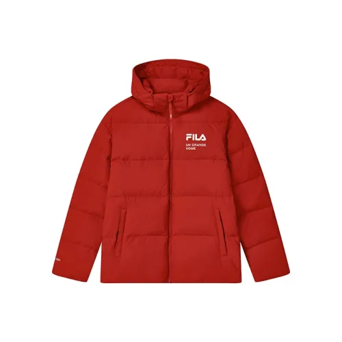 FILA Белый Пуховик Унисекс Легенда Красный