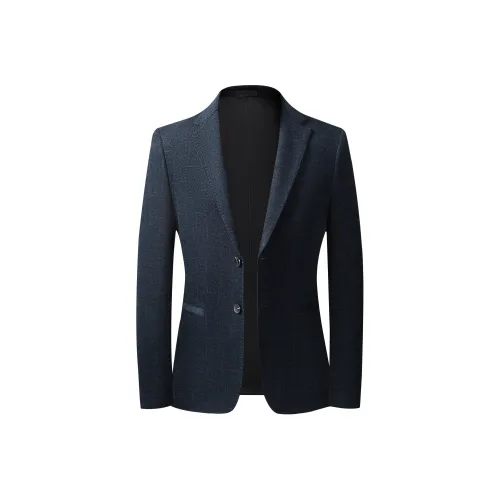 FIRS Деловой костюм мужской темно-синий в клетку