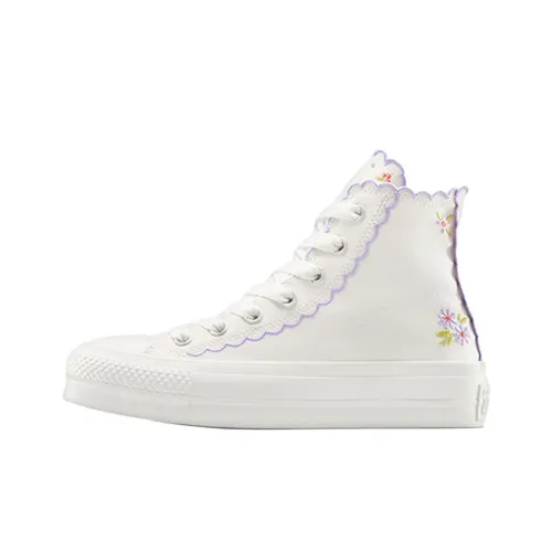 Converse Chuck Taylor All Star Lift High Топ Кеды Женские Белые Фиолетовые