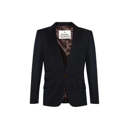 Vivienne Westwood SS24 Бизнес Костюм Пальто Мужской Морской Синий