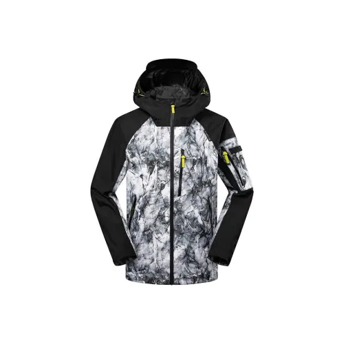 TOREAD Ветровка Мужская Кракелюр Белый С принтом \ Черный