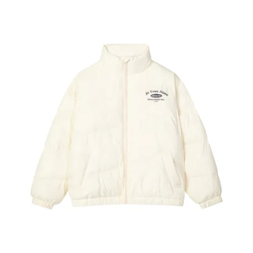 AMONSTER Letter Stand Collar Loose Fit Down Jacket Unisex AMONSTER Письмо Воротник-стойка Свободный крой Пуховик Унисекс