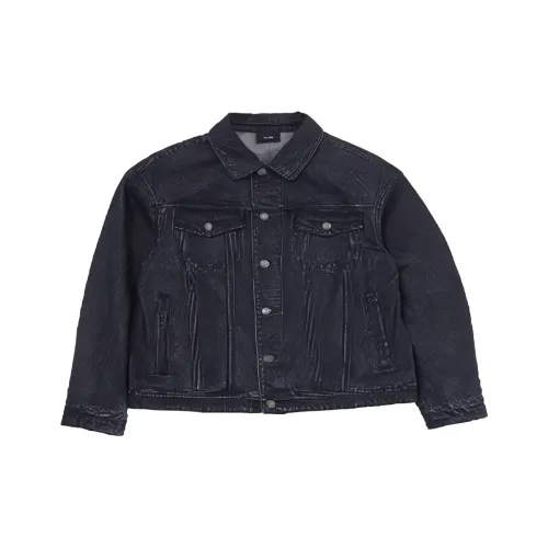 MLB Basic Mega Логотип Лазерная резка Деним Куртка-трукер Деним Куртка Унисекс Черный