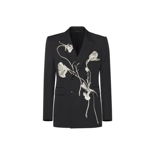 Alexander McQueen FW24 Бизнес-костюм Пальто Мужской Черный