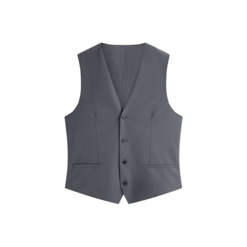 PEACEBIRD MEN Серый 1 Облегающий крой Мужские жилеты