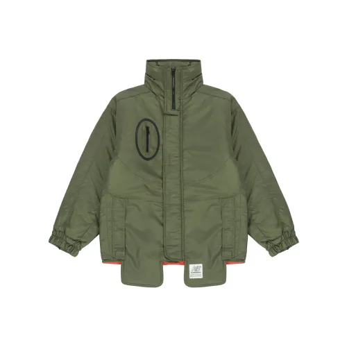 New Balance x Salehe Bembury Однотонный Воротник-стойка Пуховая куртка Унисекс Оливково-зеленый