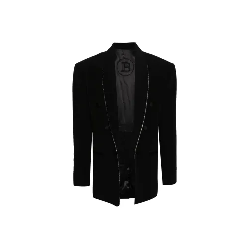 BALMAIN Бизнес-костюм пальто мужской черный