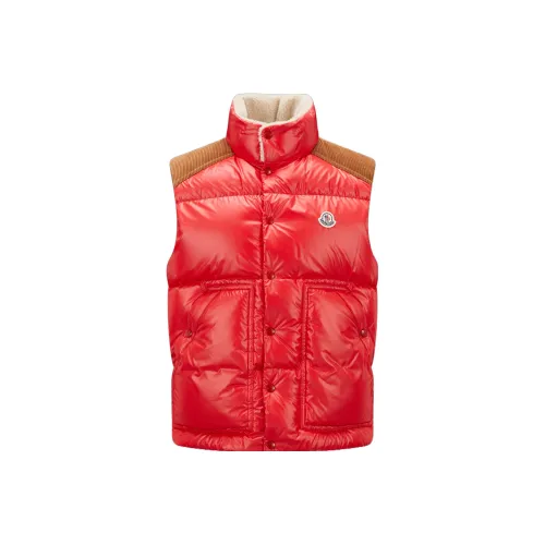 MONCLER Красный Мужской Пуховый жилет