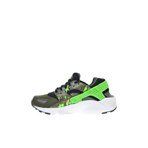 Nike Air Huarache Run Slip-resistant Abrasion-resistant Low Top Детская беговая обувь Зеленая Детская