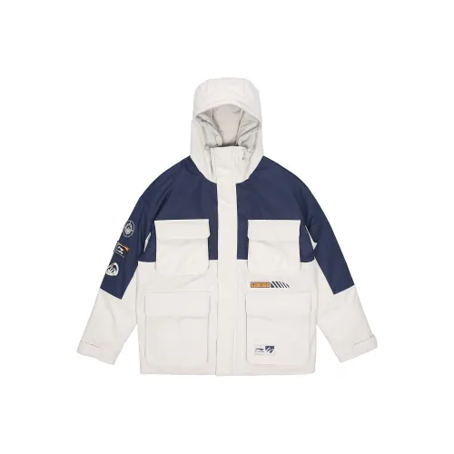 LINING Sports Fashion Collection Цветочная почка Желто-серый Многоцветный Мужской Пуховые куртки