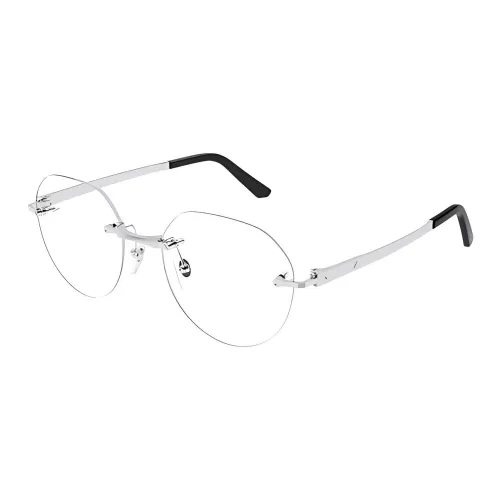 Cartier Круглые Оправы для Очков Мужские Серебряные