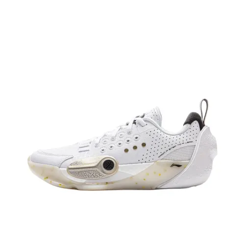 LINING YOUNG Баскетбольная юбка Устойчивая к истиранию Низкий топ Детские баскетбольные кроссовки Абрикосовый Белый