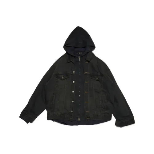 Balenciaga SS24 Denim Jacket Loose Fit Men's Gray Black Баленсиага SS24 Деним Куртка Свободный крой Мужской Серый Черный