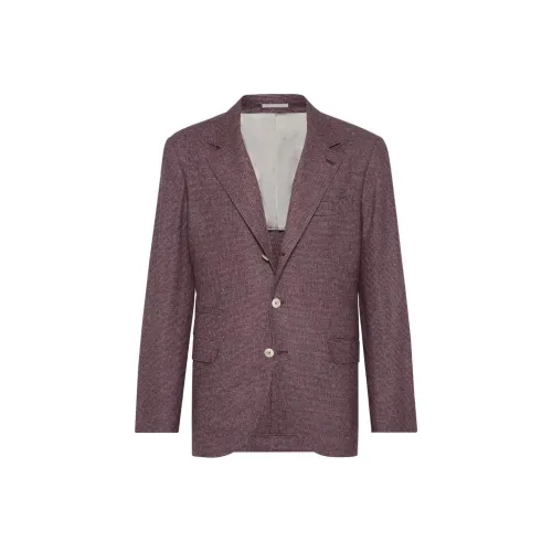 BRUNELLO CUCINELLI SS24 Бизнес-костюм Пальто Мужской Бордовый