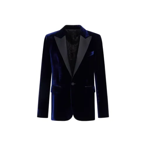 Roberto Cavalli SS24 Бизнес Костюм Пальто Мужской Темно-синий Лазурь