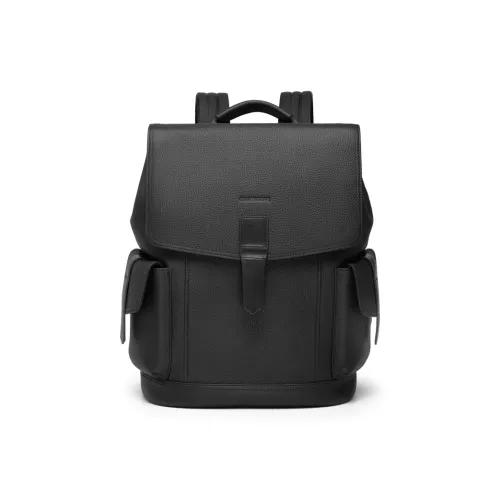 CROSSGEAR Рюкзак из крупнозернистой текстуры коровьей кожи унисекс черный