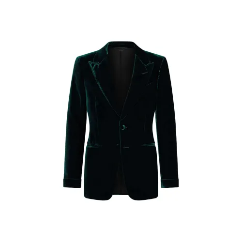 TOM FORD FW24 Бизнес-костюм Пальто Мужской Deep Изумрудно-зеленый