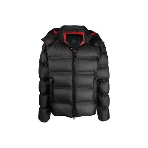 Moose Knuckles Однотонный С капюшоном Пуховик Мужской Зеленый