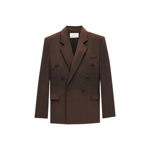 SAINT LAURENT Бизнес-костюм пальто мужской шоколад