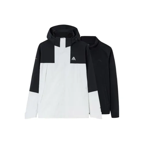Anta Водонепроницаемый и Ветрозащитный Ветровка Мужская Папирус Белый Основной Черный