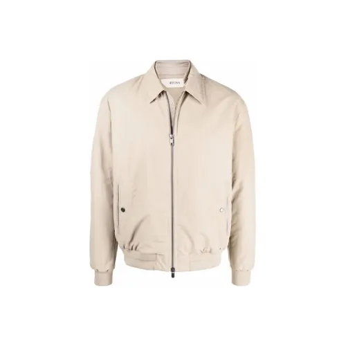 Zzegna FW21 Однотонный Отложной воротник Пуховая куртка Мужской Песочный