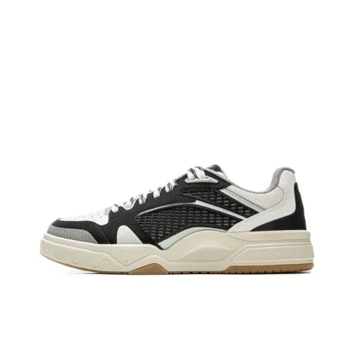 LINING Wei Wu LITE Устойчивые к истиранию низовые кеды для скейтбординга Мужские Черный Белый