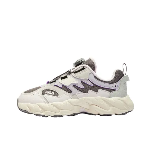 FILA KIDS BOA Детская беговая обувь Низкий топ Молочно-белый/Лавандовый синий Унисекс