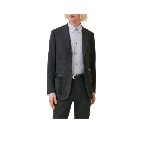 HERMES FW24 Бизнес-костюм Пальто Мужской Антрацит