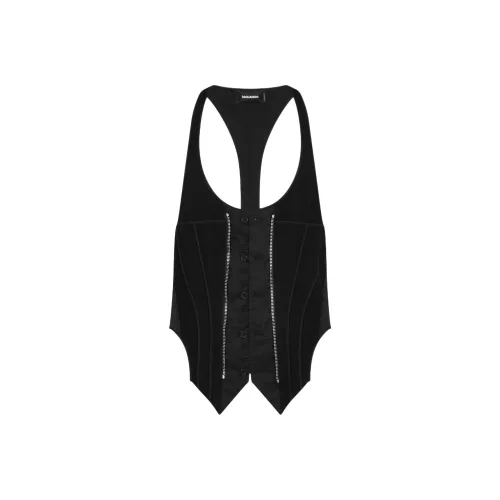 DSQUARED 2 Icon Zipped Gilet Жилет Мужской Черный