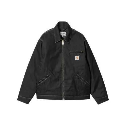 Carhartt WIP OG Detroit Куртка Джинсовая Куртка Мужская Черная Жесткая