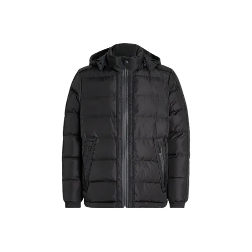 Zegna Однотонный С капюшоном Пуховая куртка Мужская Черная