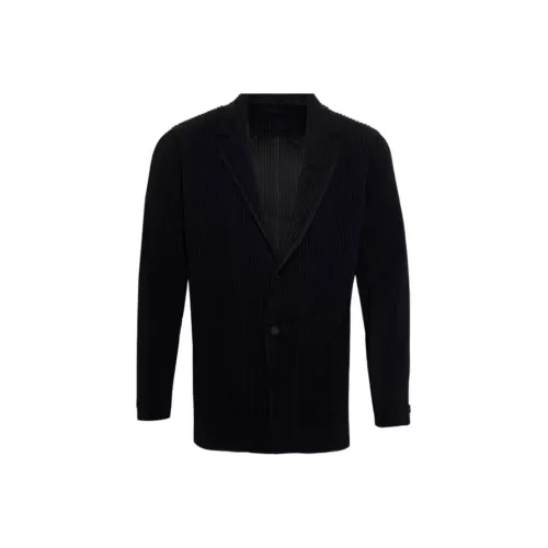 Homme Plissé Issey Miyake Бизнес-костюм Пальто Мужской Черный