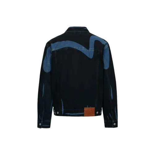 EVISU Denim Куртка Мужская Denim Черная С принтом по всей поверхности