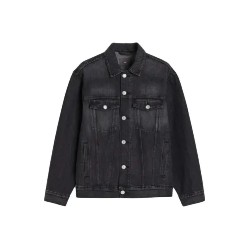 H M Denim Куртка Мужская Темно-Джинсовая Серый