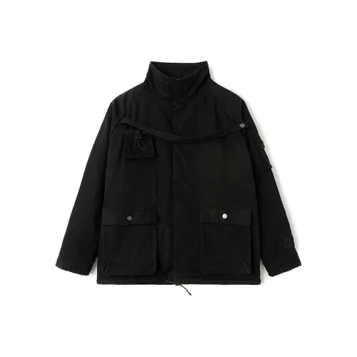 XXXTRENTA Однотонный Воротник-стойка Утолщенный Пуховая куртка Унисекс Черный