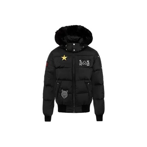 Moose Knuckles Однотонный С капюшоном Пуховик Мужской Черный