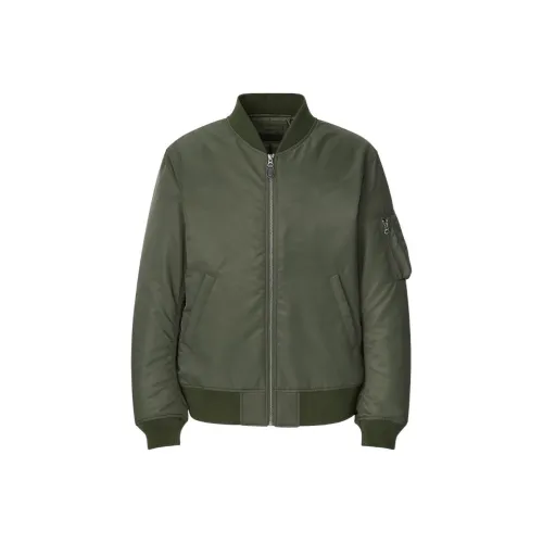 UNIQLO Хлопковый пуховик Зимний Унисекс Темно-оливковый