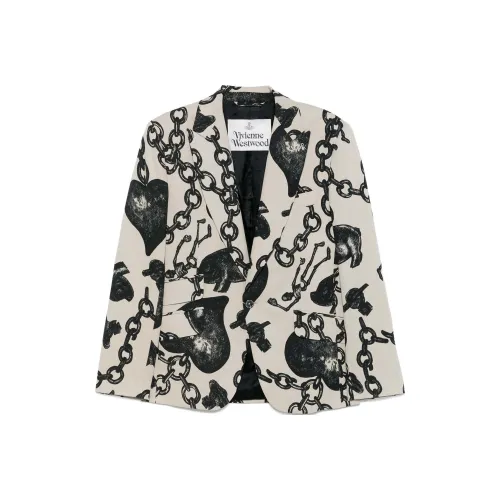 Vivienne Westwood FW24 Бизнес-костюм Пальто Мужской Светлый Бежевый