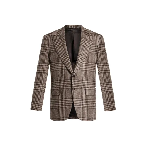 TOM FORD SS24 Бизнес-костюм Пальто Мужской Светло-коричневый