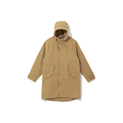 New Era Однотонный С капюшоном MID Длина Пуховая куртка Мужская Бежевая