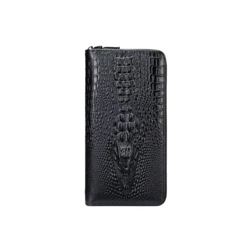 VIHUS Клатч из крупнозернистой текстуры коровьей кожи кошелек мужской черный